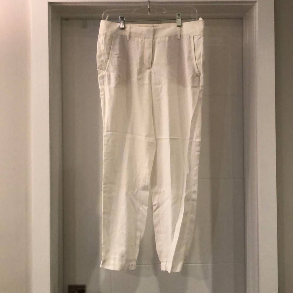 White linen pants
